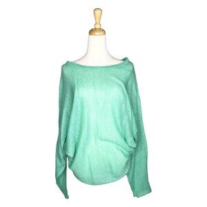 Wool Blend Dolman Sleeve Sweater Mint Green Teal Size M Freckled Poppy